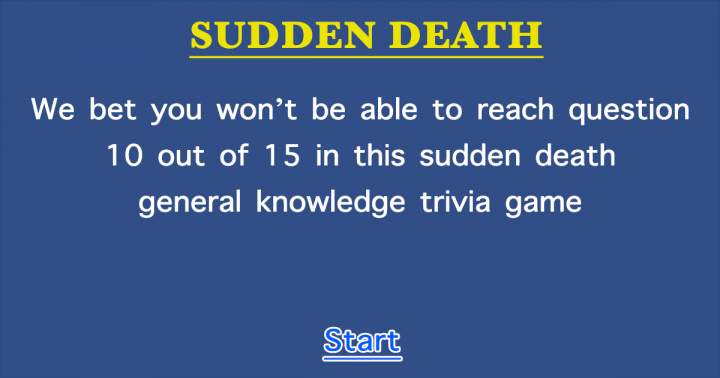 Sudden Death Quiz