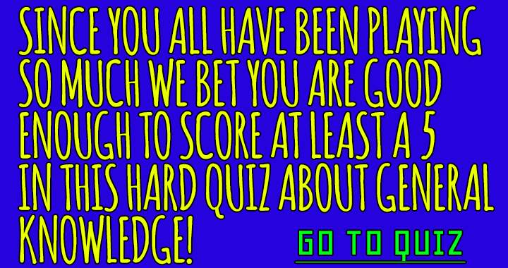 Banner for Hard Mixed Knowledge Quiz