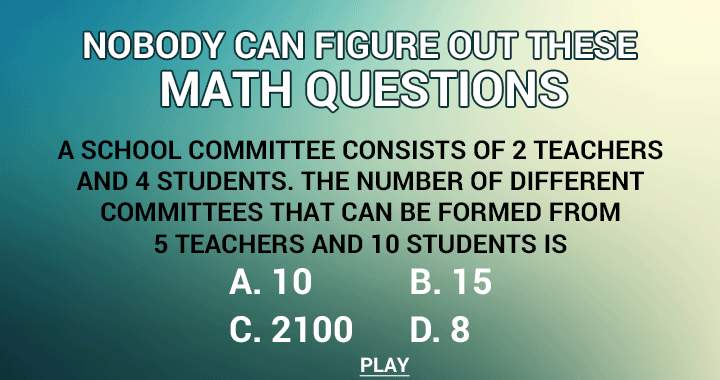 Failing to solve this question will lead to failure in the math quiz.