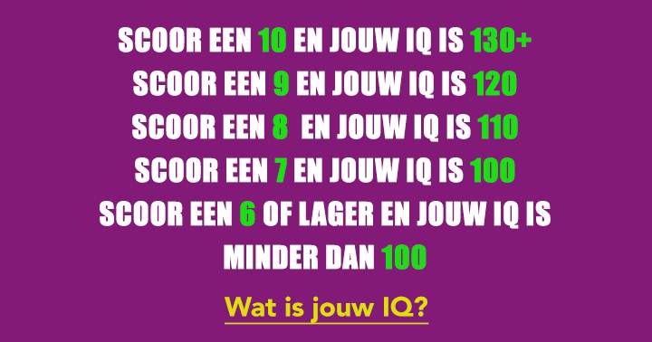 Banner for Like en deel als je IQ boven de 130 is!