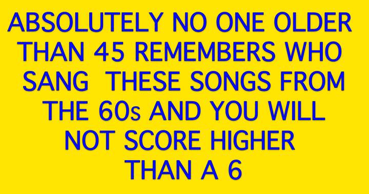 Banner for Find out who sang these songs from the 1960s.