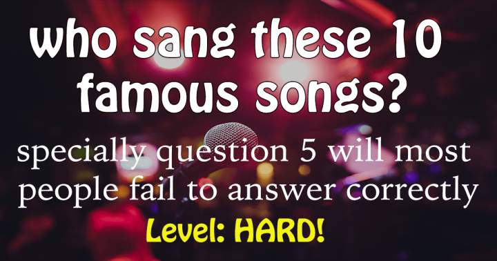 Banner for Can you identify the singers of these songs?