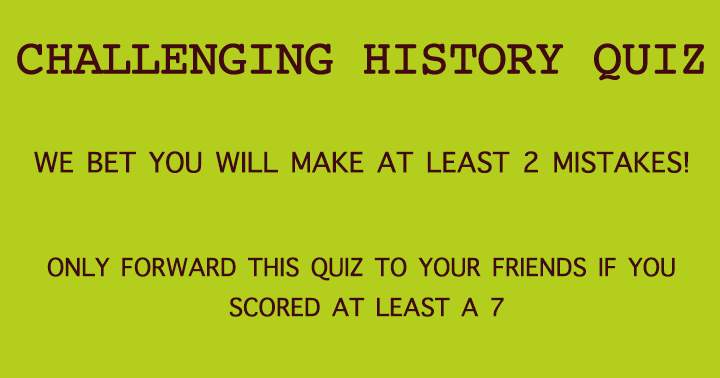 Challenging History Quiz