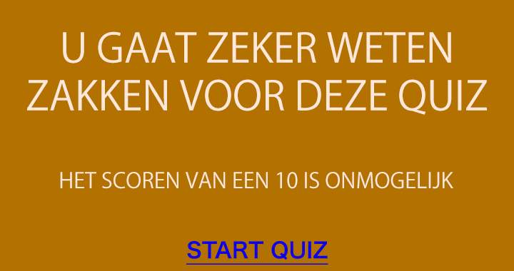 Banner for U gaat zakken voor deze quiz!