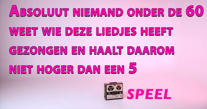 Banner for Wie zog deze liedjes uit de jaren 60 ?