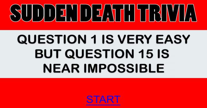 Banner for Near impossible sudden death quiz