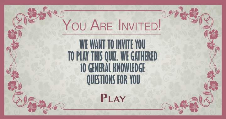 Banner for You are invited to play this general knowledge quiz