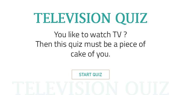 This quiz will be a piece of cake for TV lovers