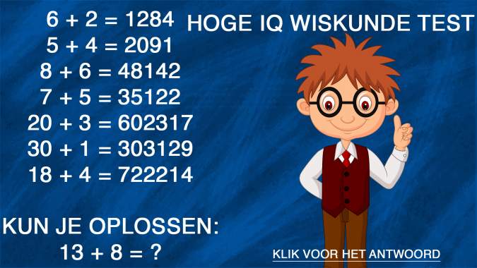 Banner for HOGE IQ WISKUNDE TEST