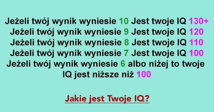 JAK WYSOKIE JEST TWOJE IQ??