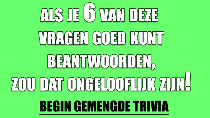Banner for Geweldige Trivia-quiz