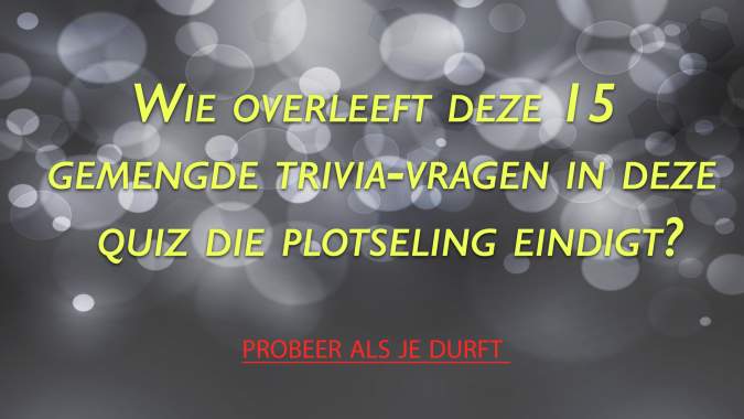Banner for Gemengde trivia met plotseling einde