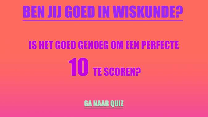 Banner for Wiskunde Quiz