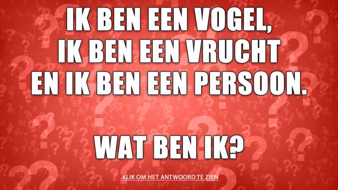 Banner for Weet jij het antwoord op dit raadsel?