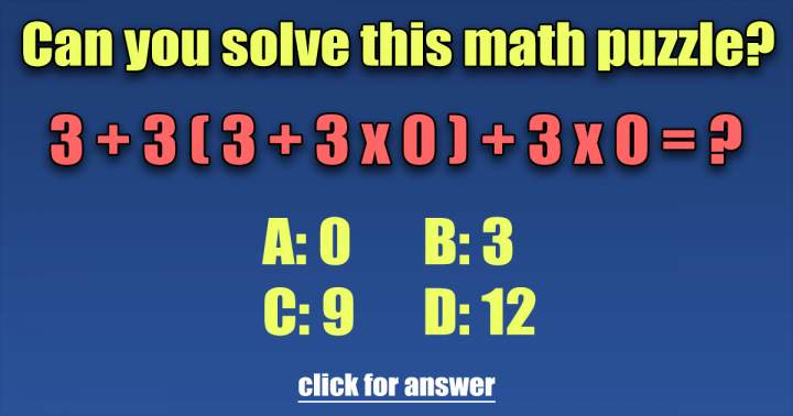 Are you familiar with the solution to this math puzzle?