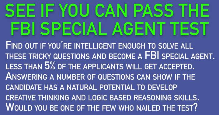 Do you have the skill to be a FBI agent?