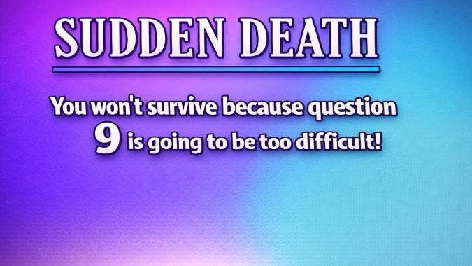 Banner for Sudden Death Quiz