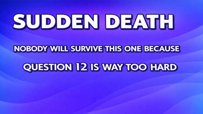 Banner for Nobody will survive these questions - Sudden Death Quiz