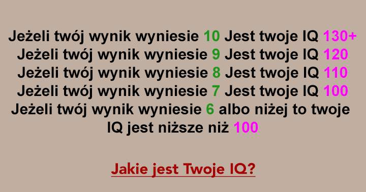 Jakie jest Twoje IQ?