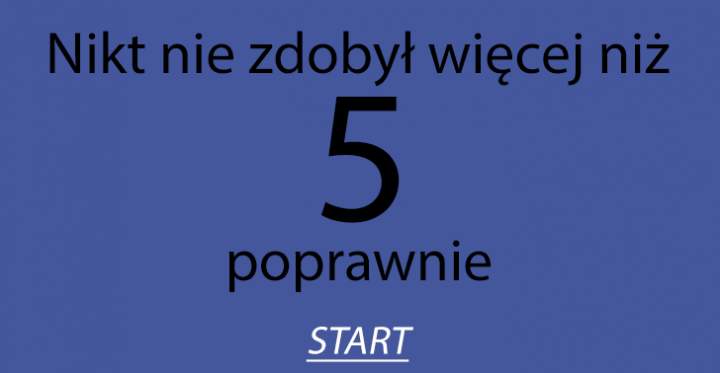 NIKT NIE ZDOBYŁ WIĘCEJ NIŻ 5 POPRAWNIE!