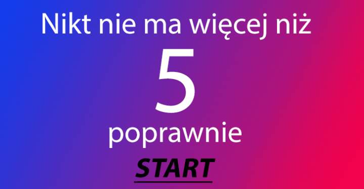 NIKT NIE ZDOBYŁ WIĘCEJ NIŻ 5 POPRAWNIE!