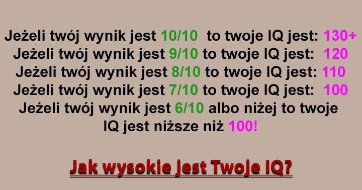 Sprawdź swoje IQ!